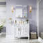 Armoire à pharmacie encastrée ou en saillie en aluminium avec miroir et étagère ouverte pour salle de bain (71 cm L x 76 cm H).-125544855-125544853