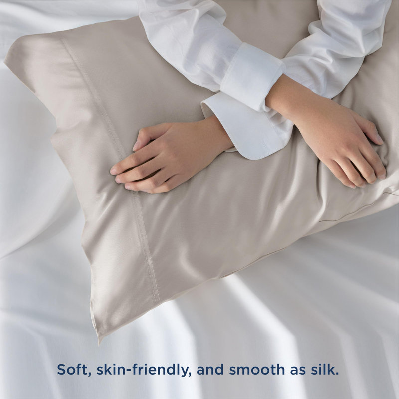 Rayon from Bamboo Pillowcase with Envelope Closure, Linen, Queen Pillowcase