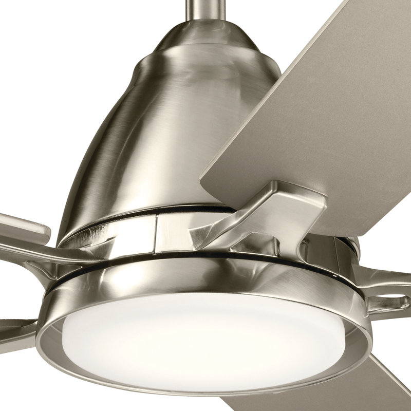 44'' Ceiling Fan with LED Lights, Brushed Stainless Steel