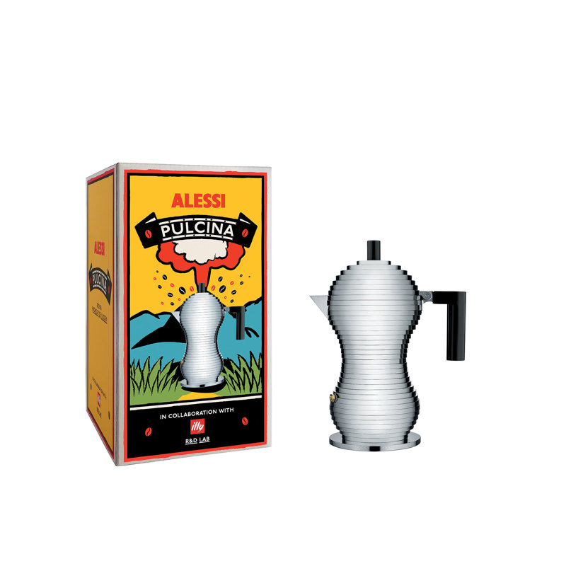 Pulcina Espresso Coffee Maker, 3 Cup, Black