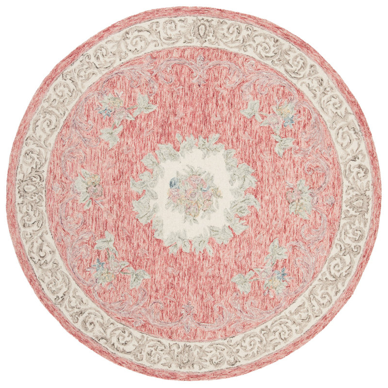 Miyuki Hand Tufted Wool Oriental Rug, Round 6'