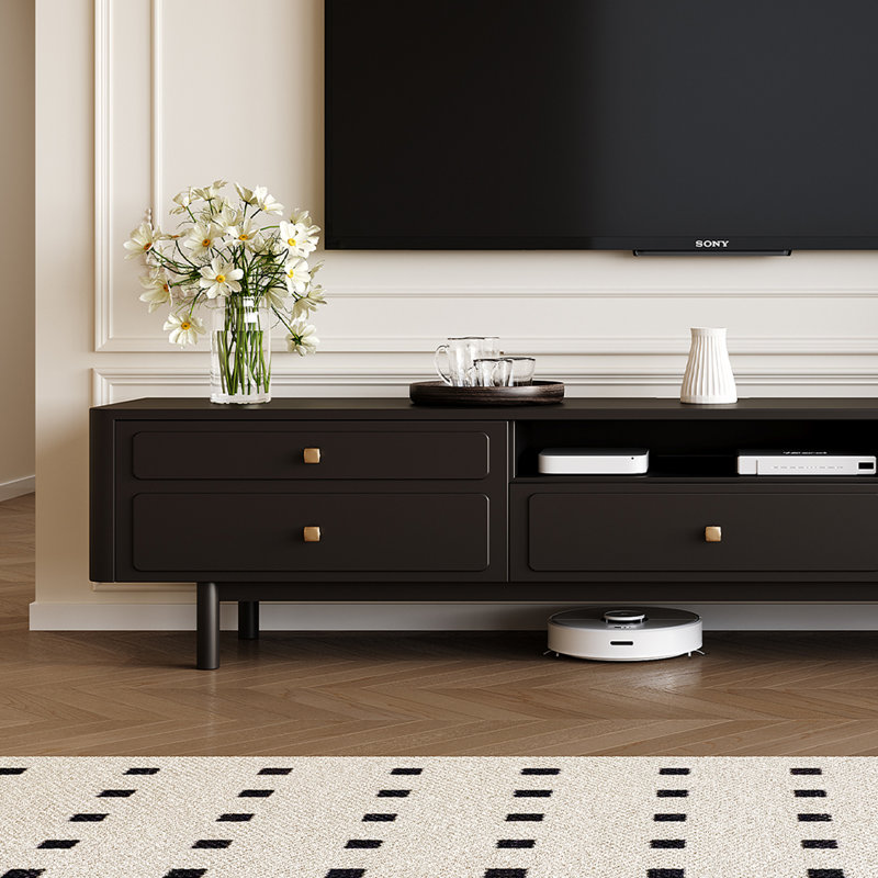 Black modern simple TV cabinet