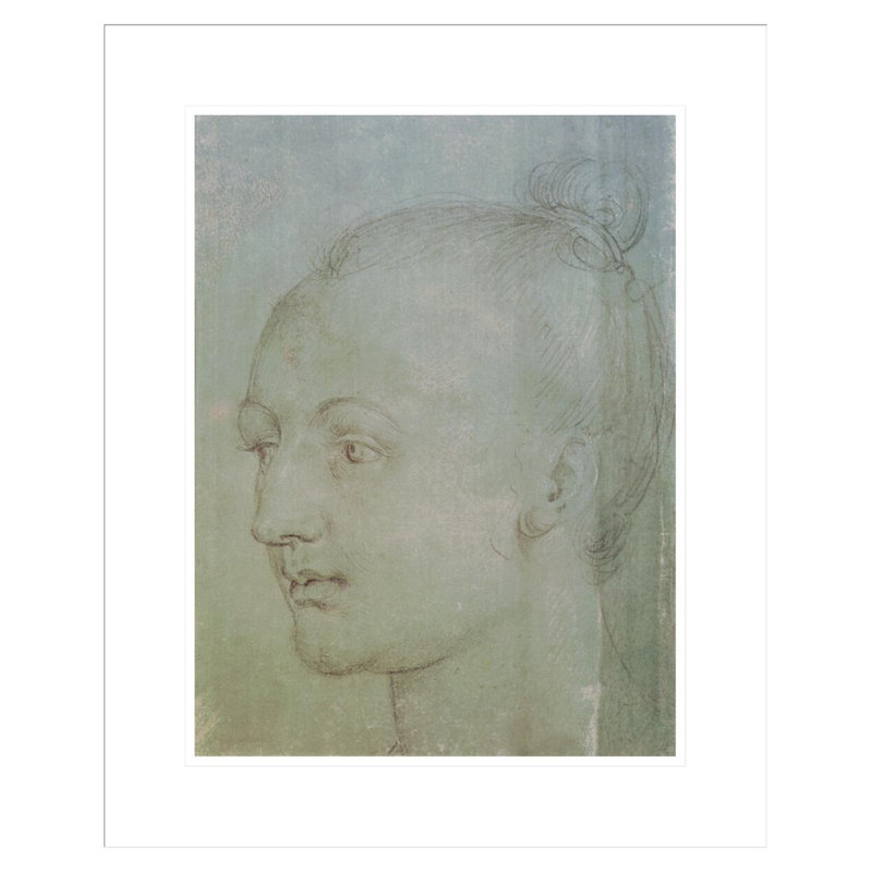 Tête d'une jeune femme par Albrecht Dürer, 21.74" H x 17.75" W