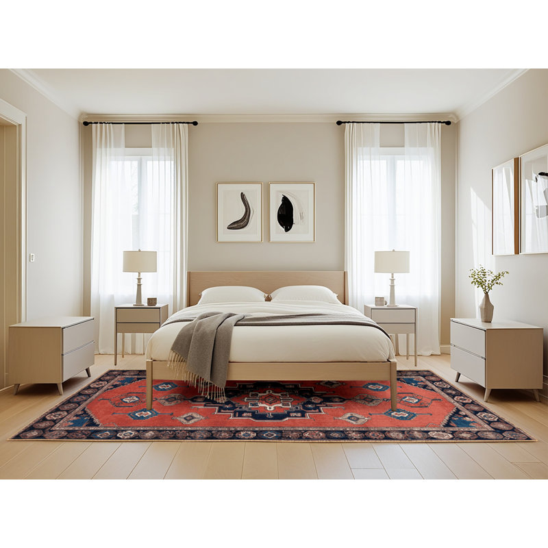 Machine Washable Persian Brown Area Rug, Rectangle 5' x 8'