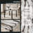 Modern Faux Marble Counter Height Dining Table