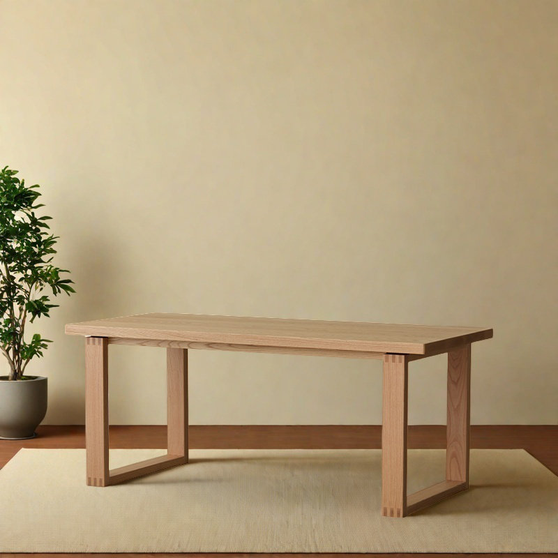 Red Oak Dining Table with Sturdy Structure., 29.53"H x 86.61"L x 33.46"W
