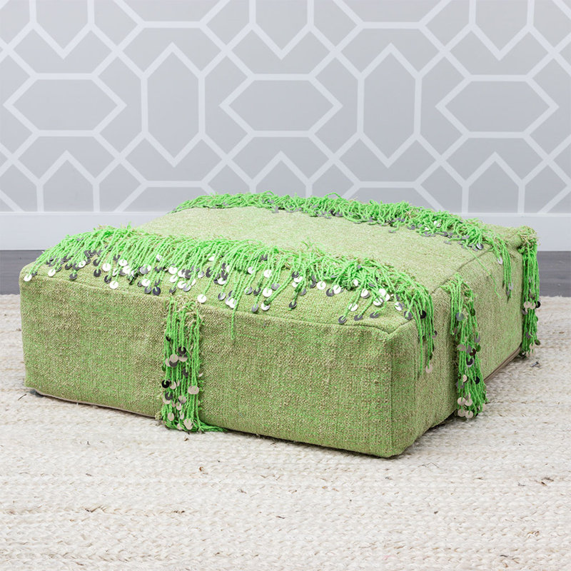Repose-pieds Bernina, Mélange de laine et de coton vert