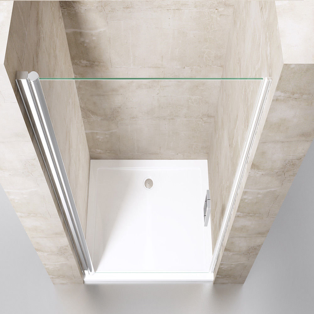 800mm Shower Door with Frameless Pivot Hinge style Reversible Shower Enclosure Door - 6mm Thick Safety Glass
