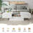 White Marble Coffee Table with Hidden Storage for Small Living Room
