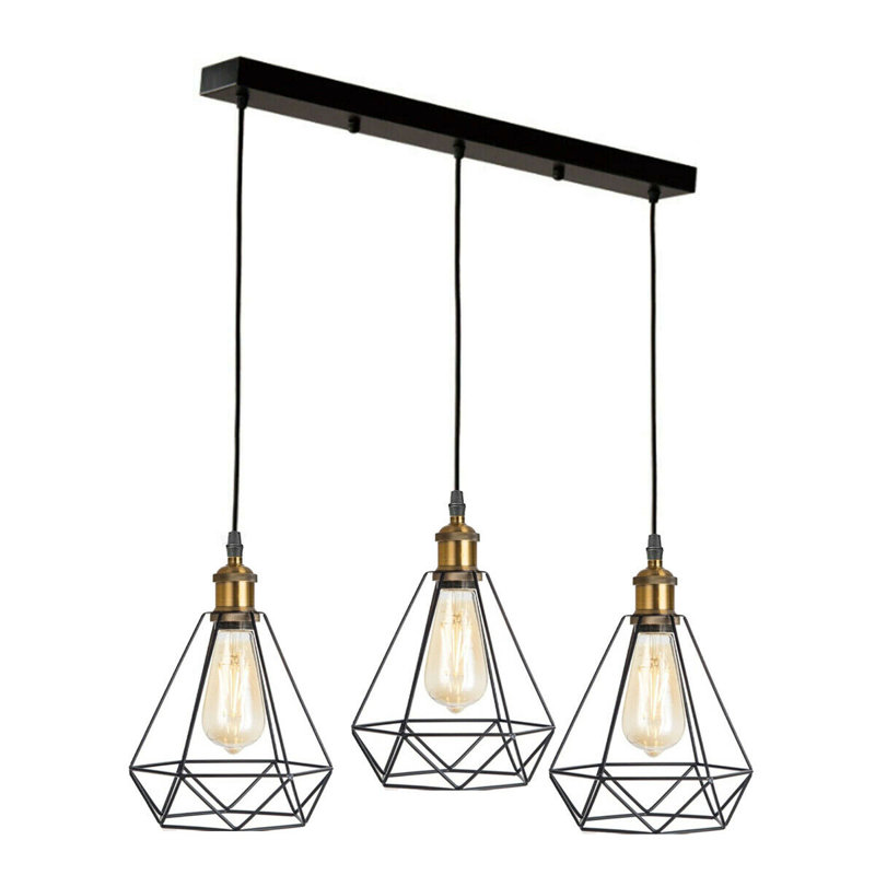 Gamada 3 - Light Kitchen Island Pendant, Black