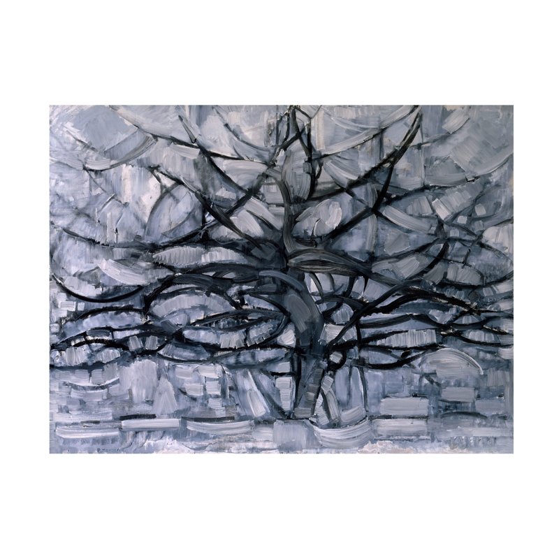 Art sur toile, Collection de maîtres bolognais, arbre gris, Piet Mondrian, H 14 po x l 19 po