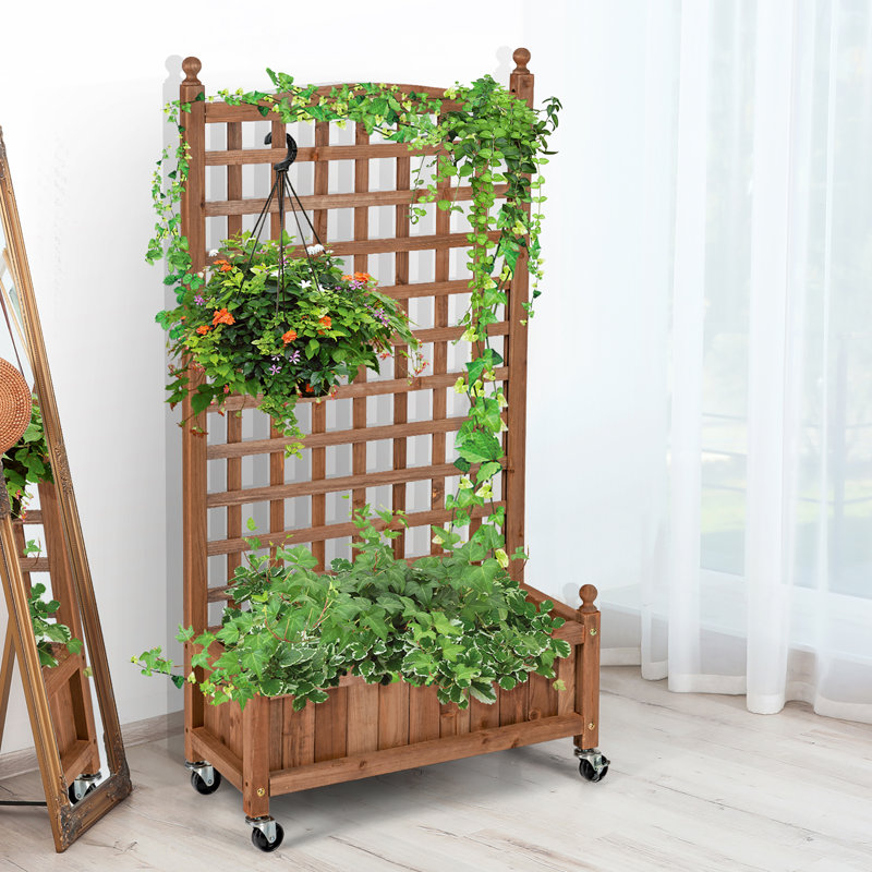 Bardot Wood Planter Box with Trellis, 2