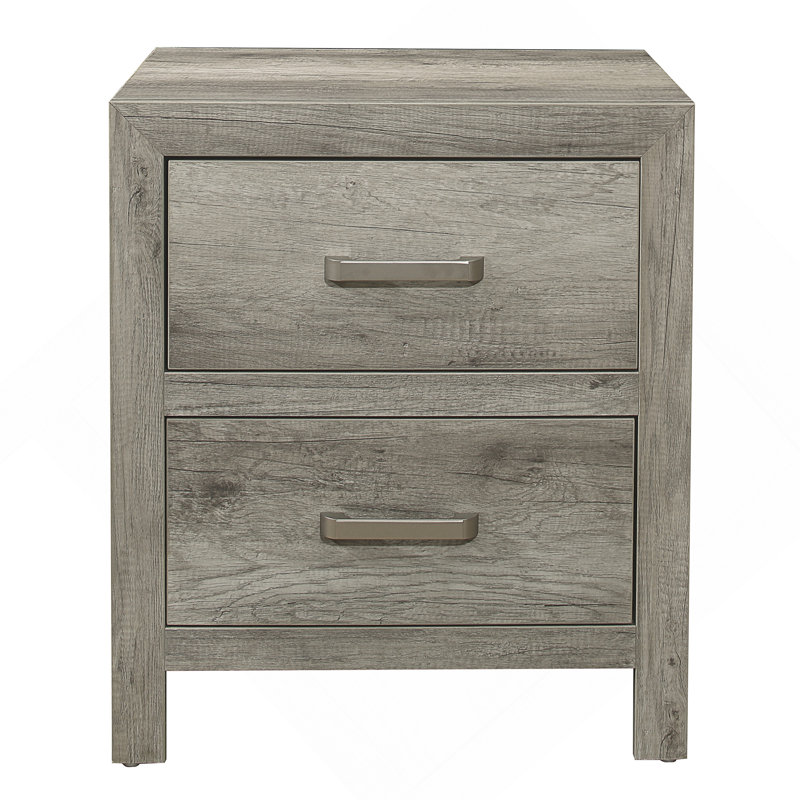 Table de chevet transitionnelle en simili bois plaqué