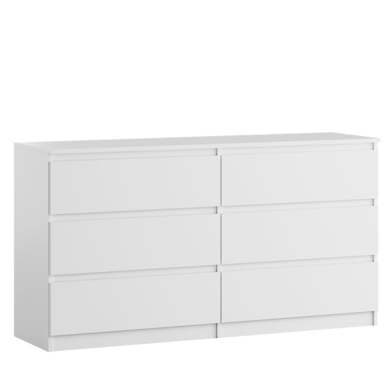 Tanyel 140 cm W Chest of 6 Drawers, White