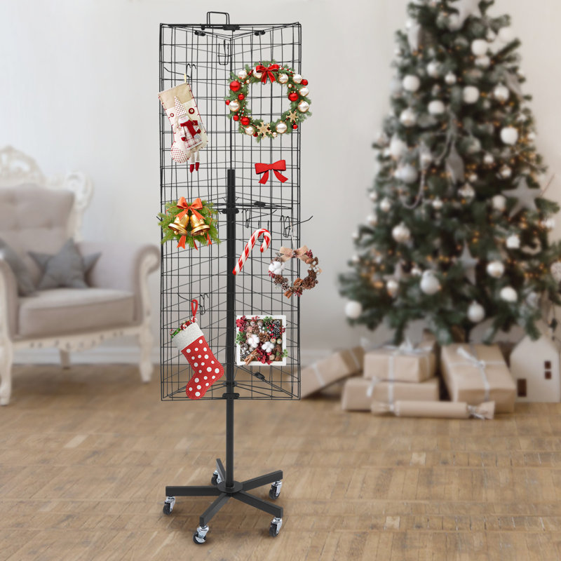 Floor Standing Gridwall Display Stand With Wheels