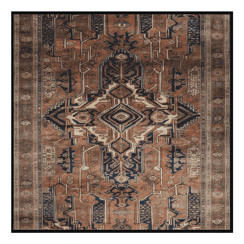 Tapis brun lavable à la machine, Carré 8 pi