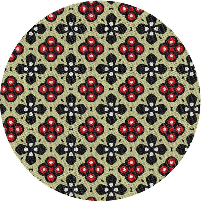 Tapis rouge / bleu Ferentz, Rond 6 pi