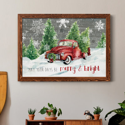 «Merry and Bright Christmas Truck», reproduction d'impression sur toile