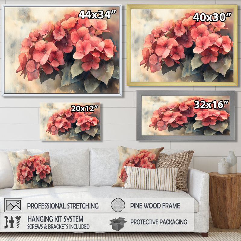 Jaalen - Floral Wall Art, H 16 po x l 32 po, Picture Framed Print, Black