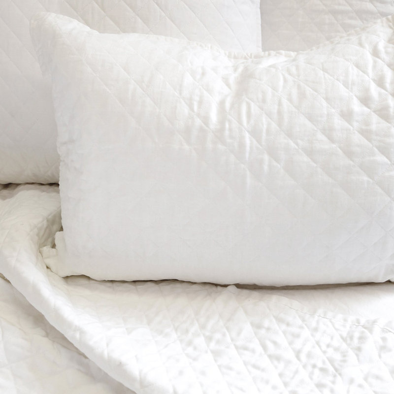 Hampton Linen Lumbar Pillow Cover & Insert, White