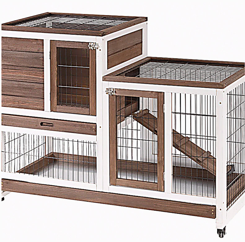 Cage à lapin surélevée en bois