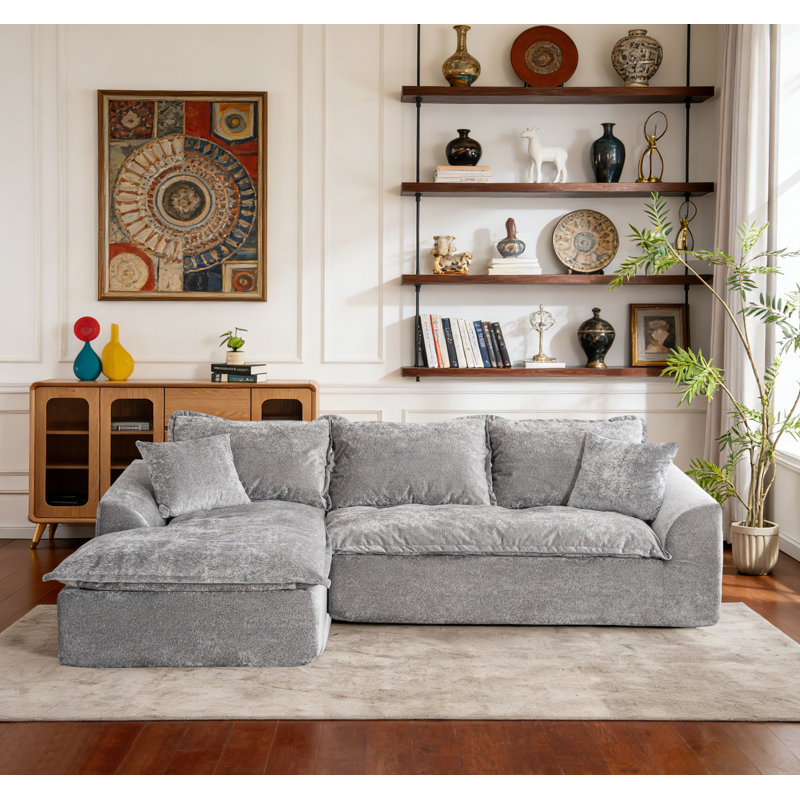 Canapé modulaire réversible de 103 po Cloud, Gris, Gauche