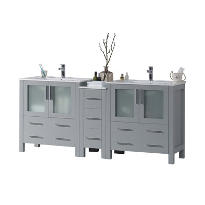 Meuble-lavabo double 72 po avec lavabo