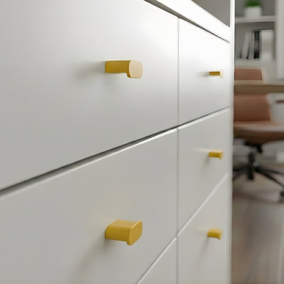 ROUS Hardware Mid-Century Modern Oval Cabinet Knob – Aluminum Drawer Pull, Sunflower (Yellow) 1-Count 