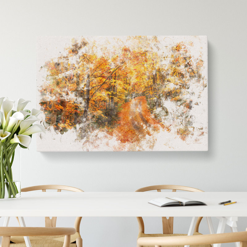 Heading Into The Forest Watercolour - Wrapped Canvas Print, 35cm H x 50cm W x 3cm D