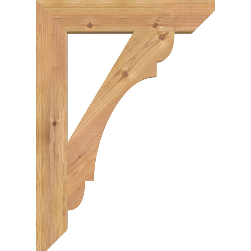 Support en bois / corbeau, Cèdre rouge de l'Ouest (lisse), 28"H x 3.5"W x 20"D