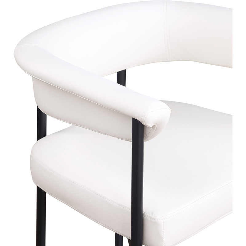 Tabouret de comptoir Malin, Crème végétalien en cuir