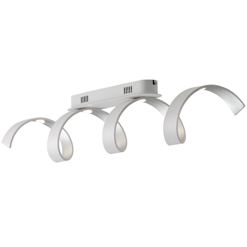 Acrylic LED Flush Mount, 3000 Kelvins, White/Silver