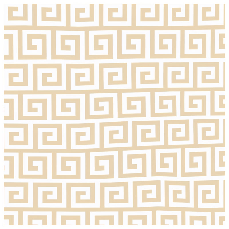 Rideaux de fenêtre beige à motif de clé grecque, voilage et rideaux occultant à clé grecque - 1 panneau, 50" x 92" - 1 Panel