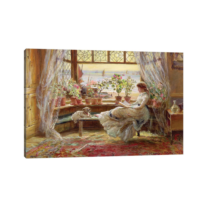 Reading By The Window, Hastings by Charles James Lewis - Wrapped Canvas Painting, 66.04 cm H x 45.72 cm W x 1.91 cm D