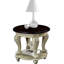 Table d'appoint 22 po en bois massif et beige, avec tablette, pour le salon, facile à assembler, finition thermolaquée, table de bout arrondie sécuritaire à coins arrondis à deux tons, bois, placage, design