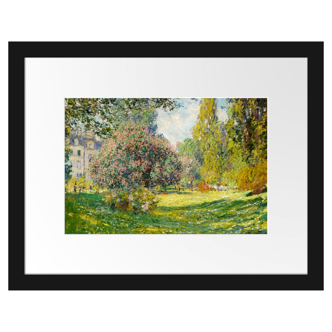 Gerahmter Kunstdruck Landscape at Monceau Park von Claude Monet