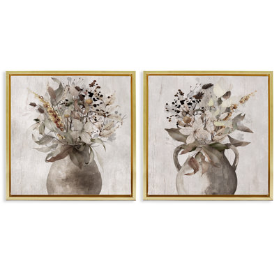 Ensemble de 2 toiles flottantes encadrées, par Val Rhodes