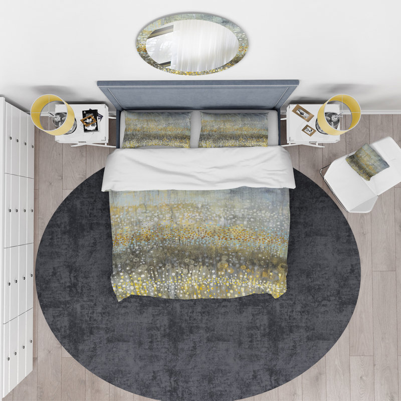 Glam Rain Abstract IV - Ensemble de housse de couette moderne et contemporain - Microfibre de polyester