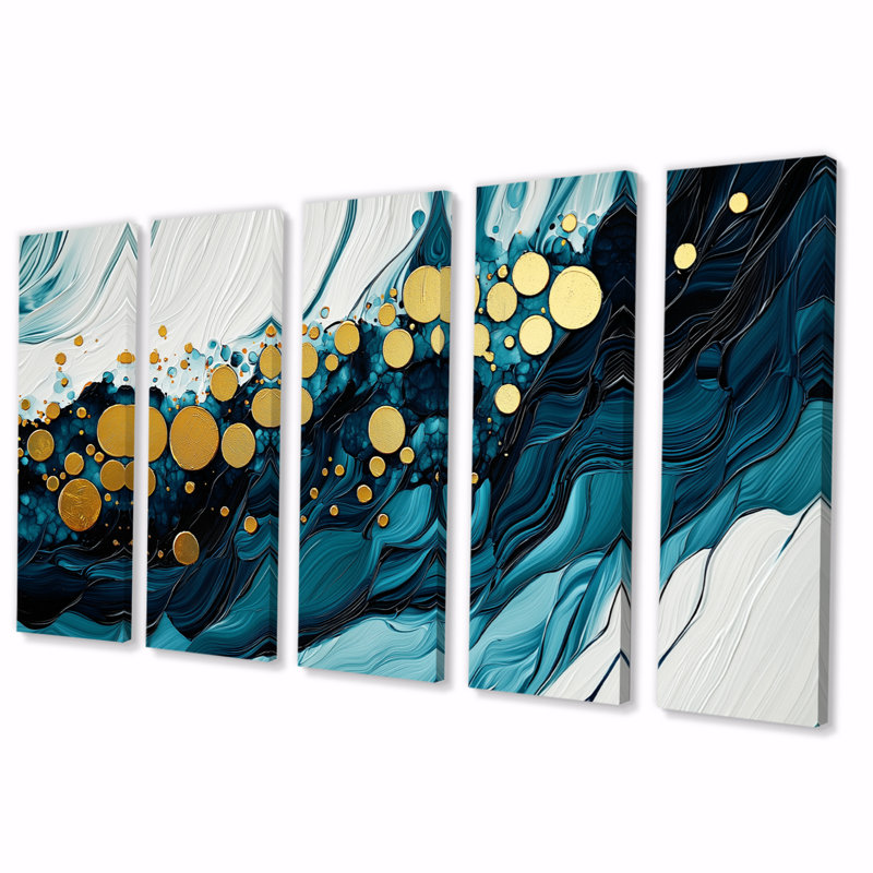 Abstrait aqua Pulse of the Ocean IV - impression murale abstraite - art mural moderne, 5, H 32 po x l 80 po