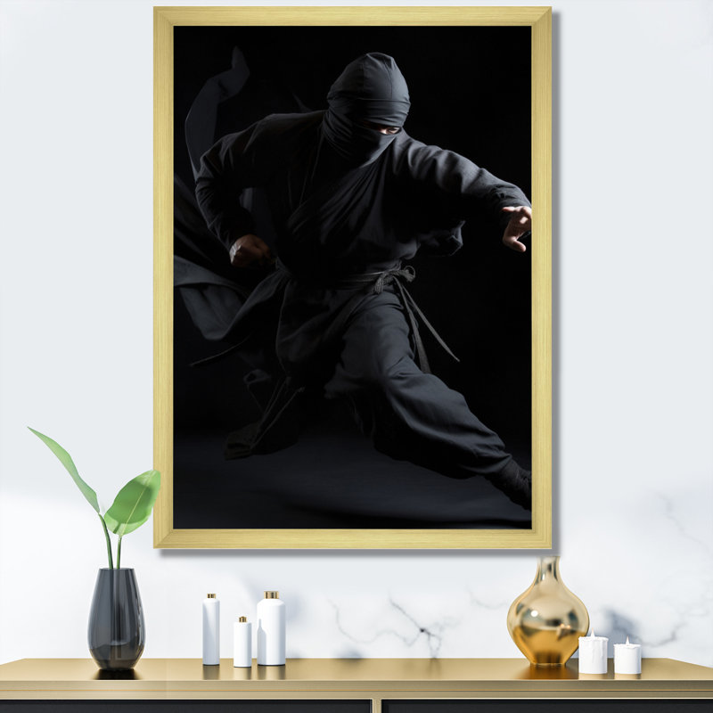Reproduction d'art sur toile Martial Arts Combat Warrior V, Cadre doré à une seule photo, H 32 po x l 24 po x P 1 po