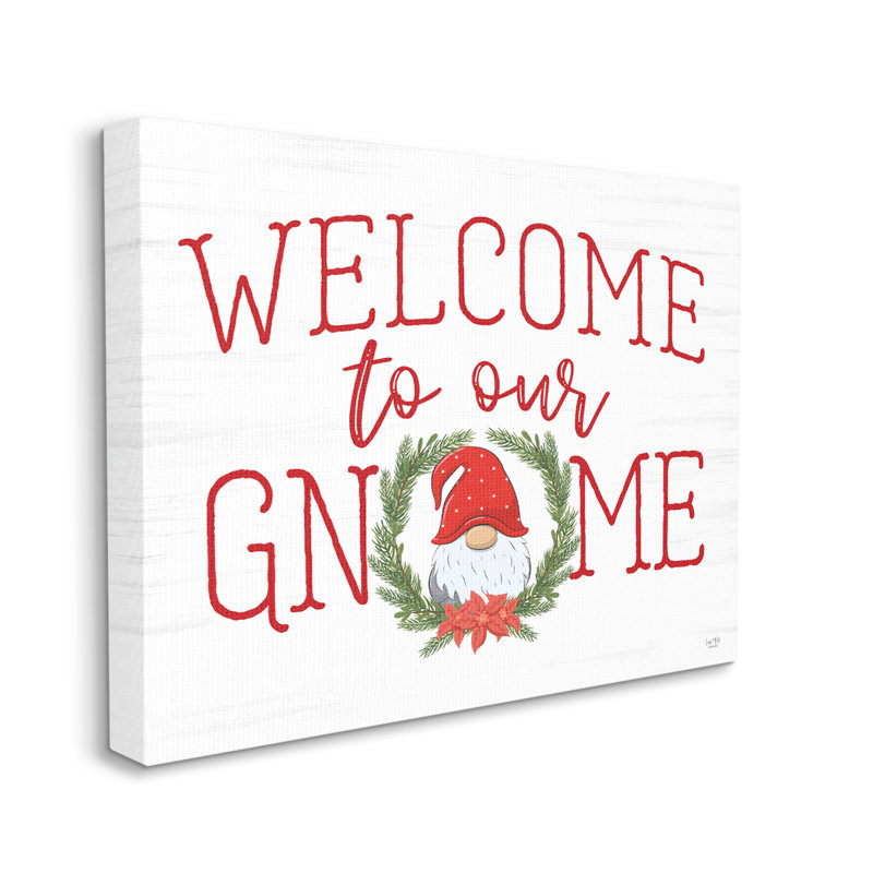 Gnome Welcome Sign Cottage Laurel, Toile tendue, H 16 po x l 20 po x P 1,5 po
