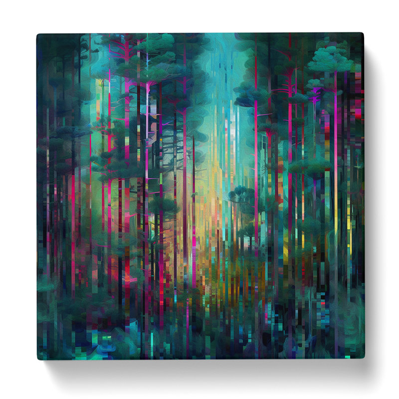 Forest Glitch No.3 - Wrapped Canvas, 50cm H x 50cm W x 3cm D