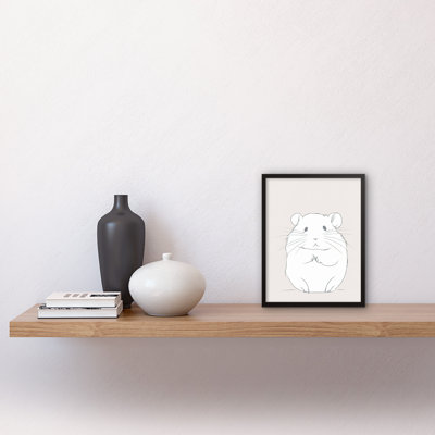 Cute Hamster Portrait Simple - Single Picture Frame Print