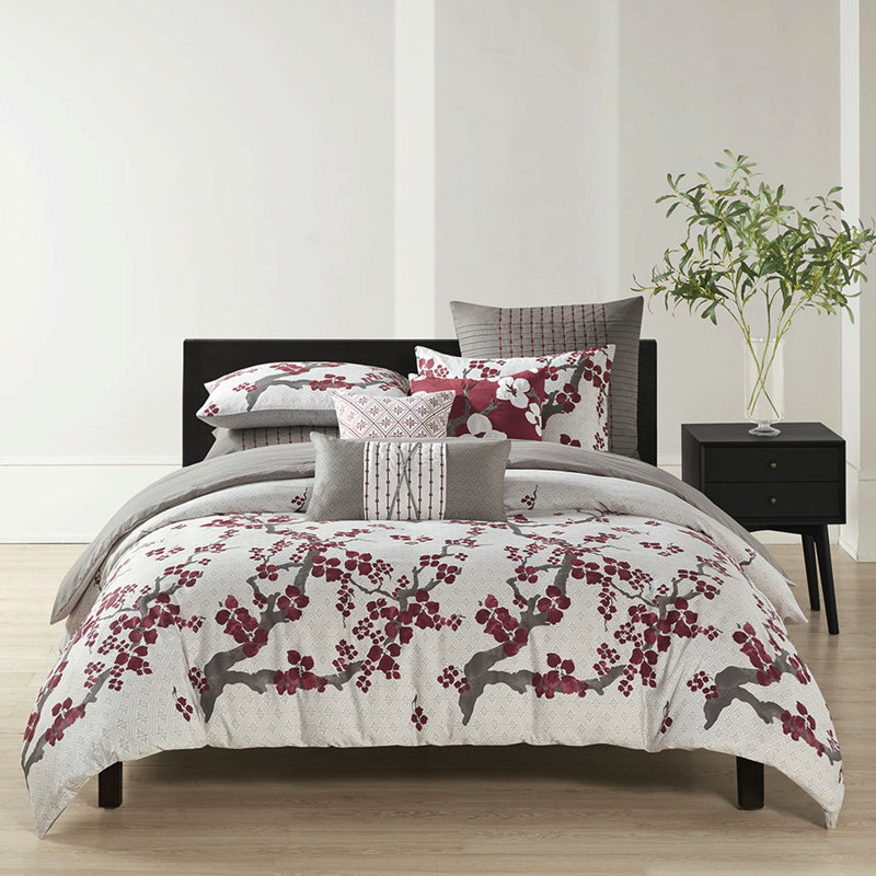 Housse de couette élégante très grand - 100% coton, imprimé floral, coton boutonné, sans insertions, style global, lavable, substances nocives
