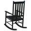 Chaise berçante en bois massif à dossier à lattes Mangassa - noir-572118619