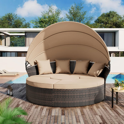 Antwan 71.7'' Wicker Outdoor Patio Daybed with Cushions