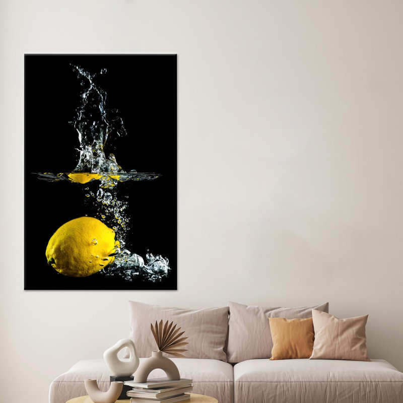Impression sur toile Modern Kitchen: cadre noir élégant, toile blanche encadrée 1P, H : 31,6 x L : 23,7 pouces