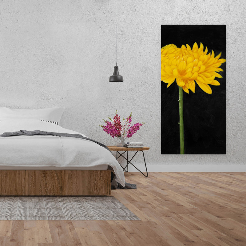 Chrysanthemum - Rustic Yellow Canvas for Home Decor | Art