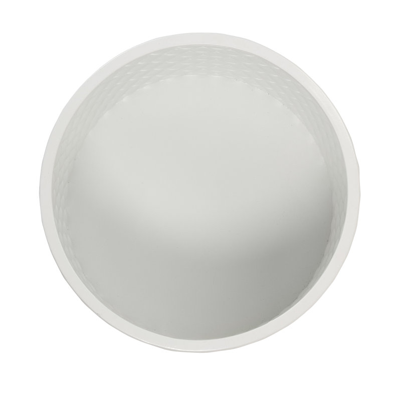 Pot à fleur en métal Mid Century, H 13 po x l 12,25 po x P 12,25 po, Blanc