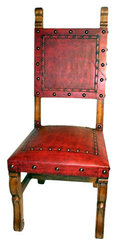 Chaise d'appoint en cuir pleine fleur Tylersburg, Cuir véritable rouge